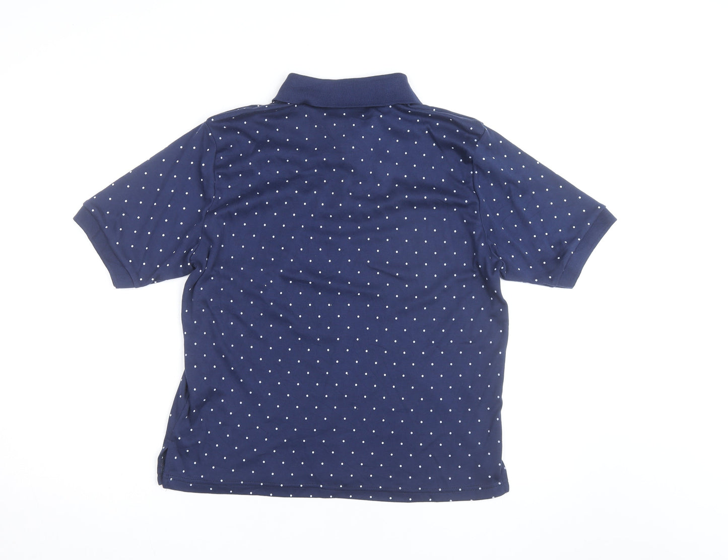 Beaumonde Womens Blue Polka Dot Collared Polo Shirt Size 18