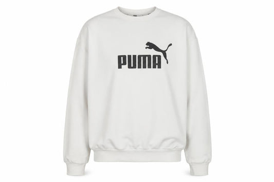 Puma Men's White Crew Neck Logo Sweatshirt M Regular Fit