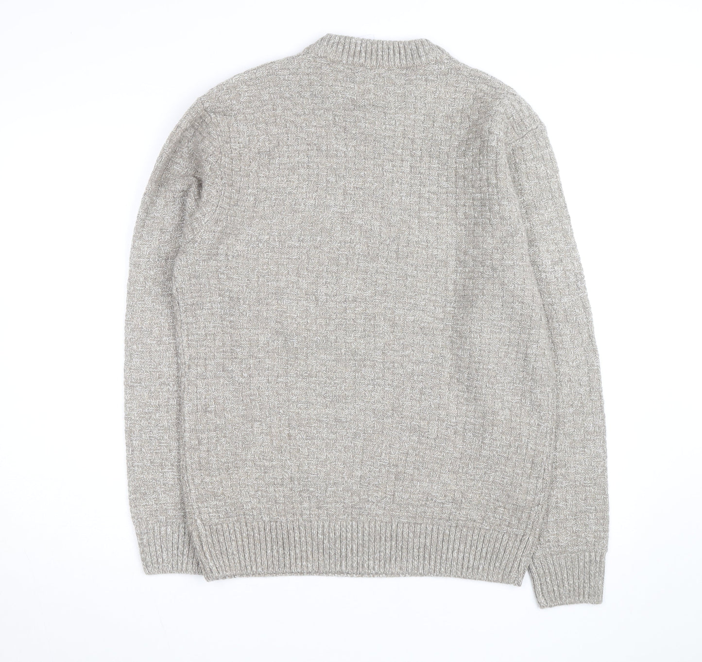 Next Men's Beige Knit Crew Neck Pullover Jumper Size M