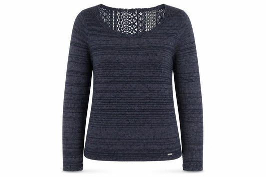 Hollister Womens Blue Open-Knit Scoop Neck Pullover Jumper Size L