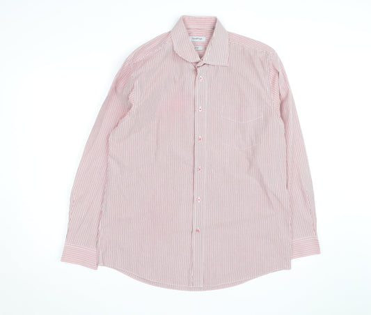Taylor & Wright Men's Red Striped 16.5in Non-Iron Cotton Blend Shirt