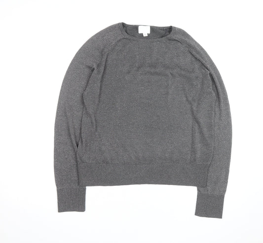 H&M Men's Grey Crew Neck Pullover Jumper Size S Regular Fit