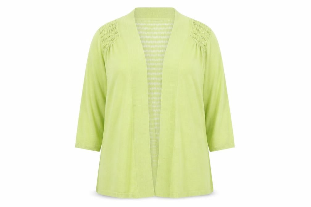 Debenhams Women Green Size 16 Open Knit Cardigan Lightweight