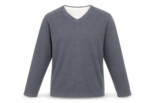 F&F Mens Grey V-Neck Long Sleeve Cotton Jumper Size M