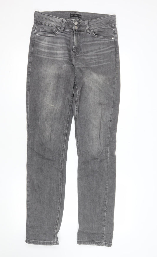 F&F Women’s Grey Skinny Stretch Jeans UK 10 Slim Fit Denim