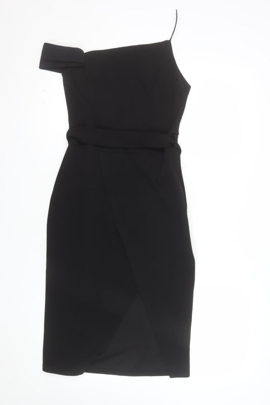 Boohoo Women’s Black Midi Off Shoulder Bodycon Dress Size 8