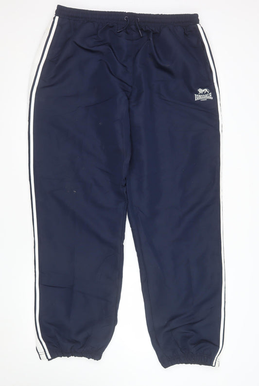Lonsdale Men's Blue 2XL Track Pants Elastic Waist Sports Trousers