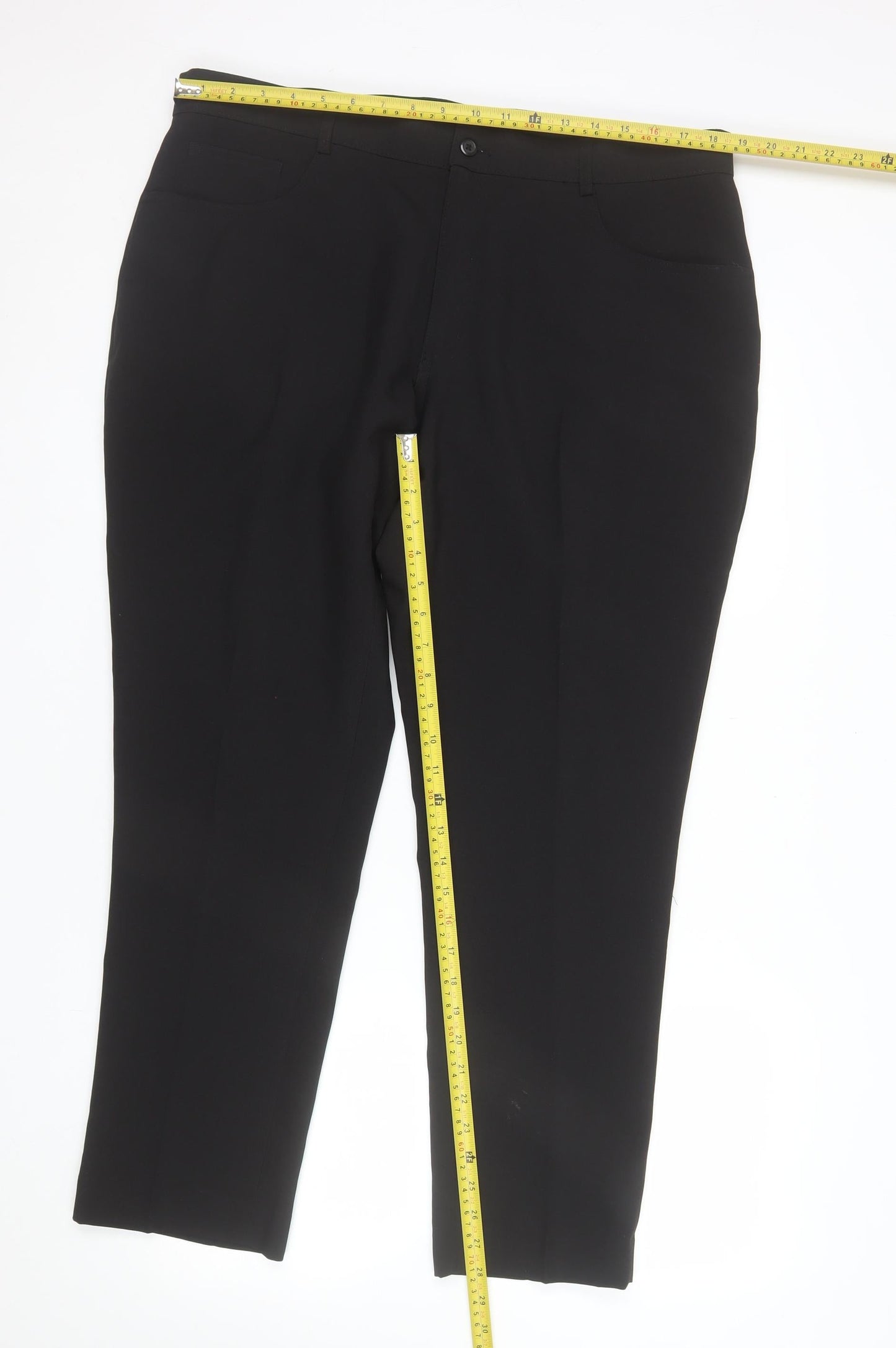 Taylor & Wright Men's Black Slim Fit Dress Trousers 38S Polyester