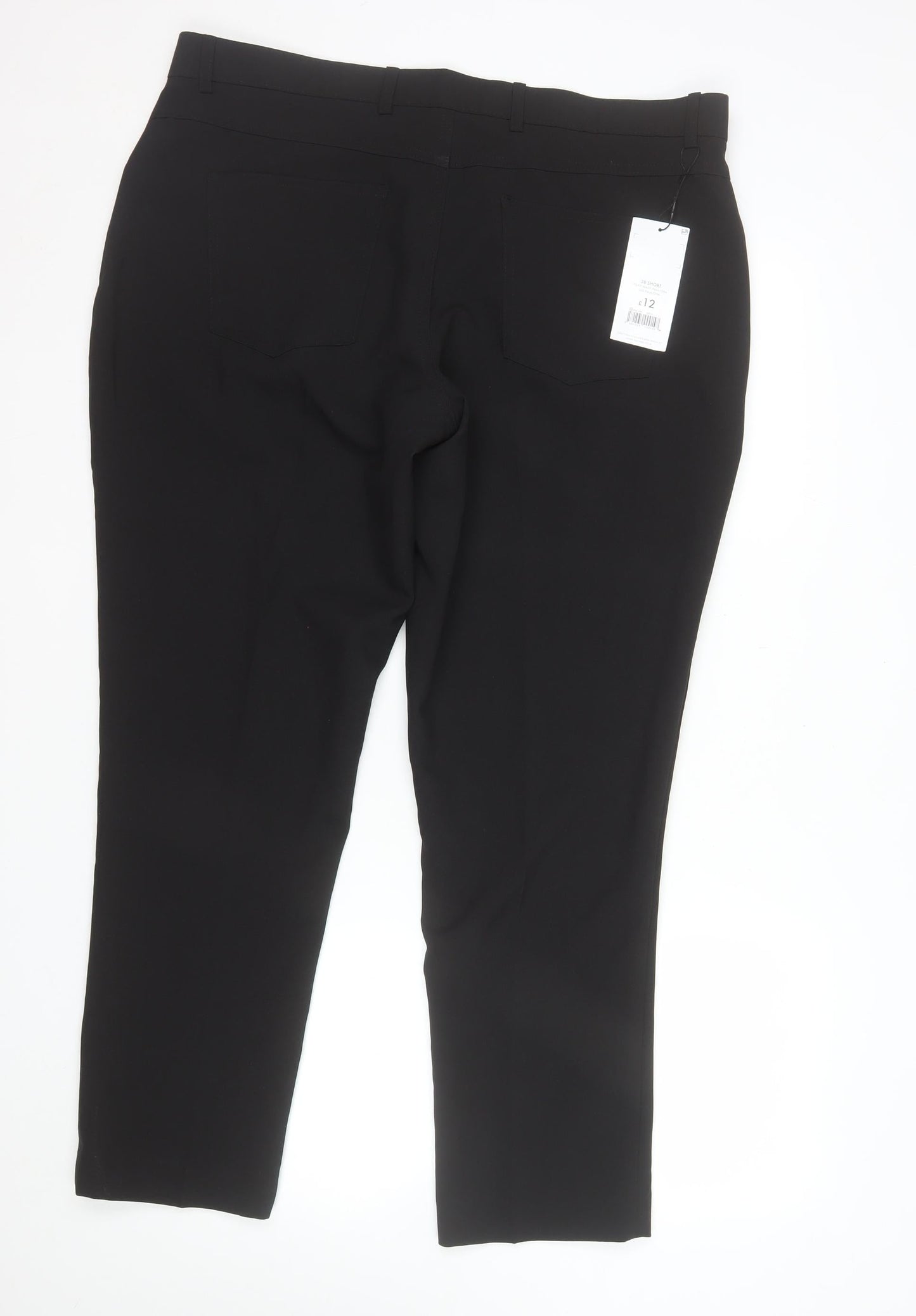 Taylor & Wright Men's Black Slim Fit Dress Trousers 38S Polyester