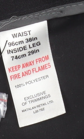Taylor & Wright Men's Black Slim Fit Dress Trousers 38S Polyester