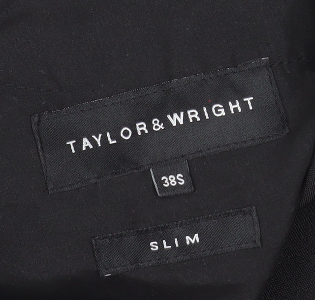 Taylor & Wright Men's Black Slim Fit Dress Trousers 38S Polyester