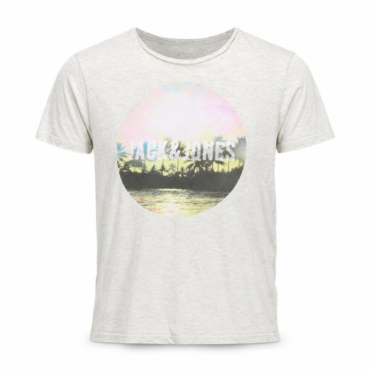 Jack & Jones Originals Men's Grey Large Graphic Print T-Shirt