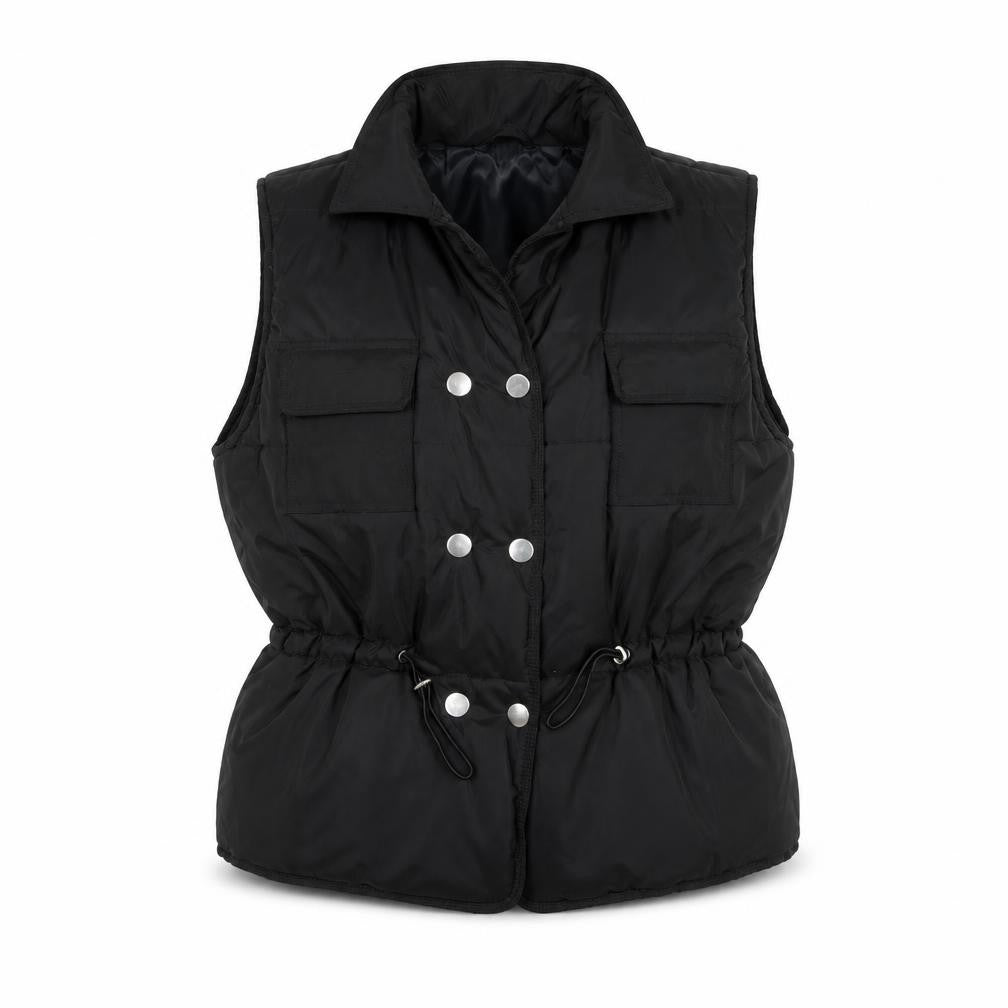 PRETTYLITTLETHING Women's Black L Puffer Waistcoat Gilet
