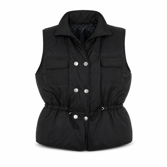 PRETTYLITTLETHING Women's Black L Puffer Waistcoat Gilet