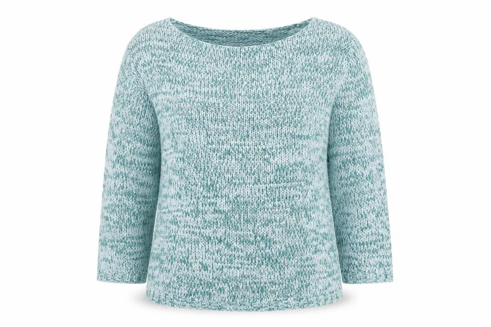 Front view of Alex & Co. Women’s Green Knit 3/4 Sleeve Scoop Neck jumper, size UK 10