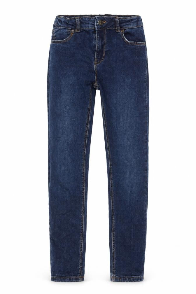 Front view of Denim Co boys’ blue skinny jeans 12-13 years adjustable waist cotton