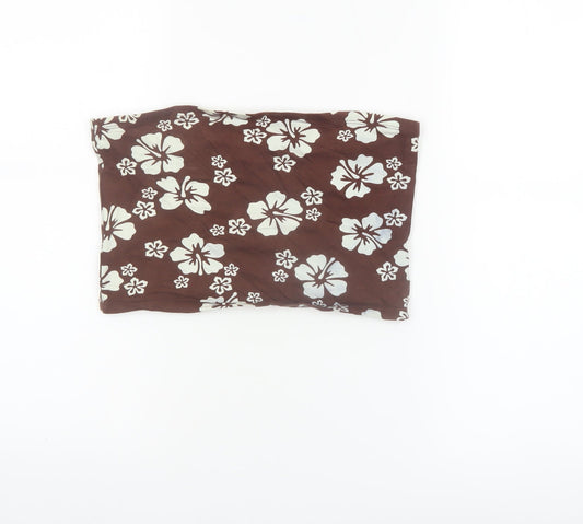 H&M Divided Women’s Brown Floral Strapless Camisole Top Size 12