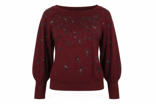 Next Women’s Red Beaded Animal Print Boat Neck Jumper Size S