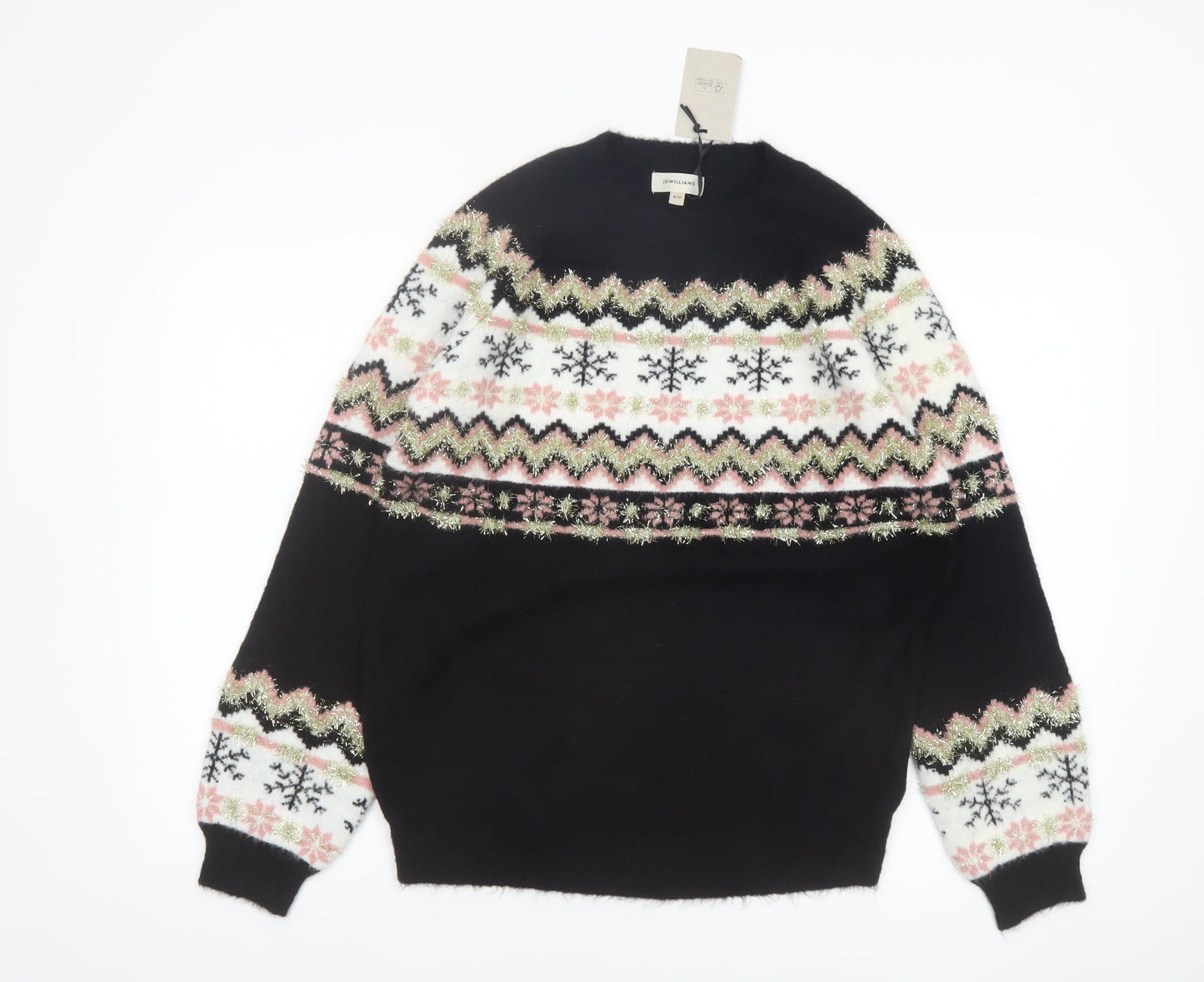 JD Williams Women’s Black Fair Isle Christmas Jumper Size 8/10
