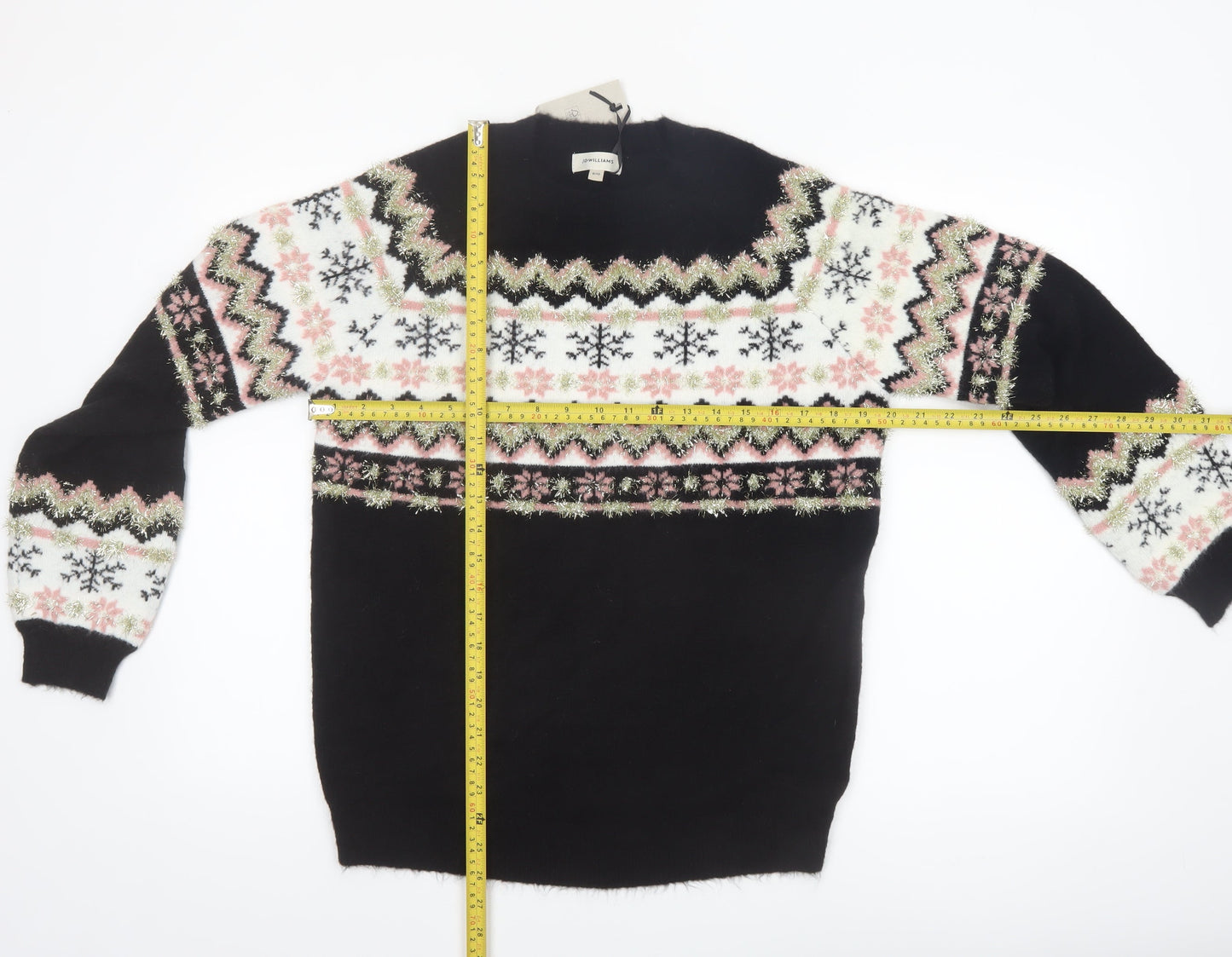 JD Williams Women’s Black Fair Isle Christmas Jumper Size 8/10