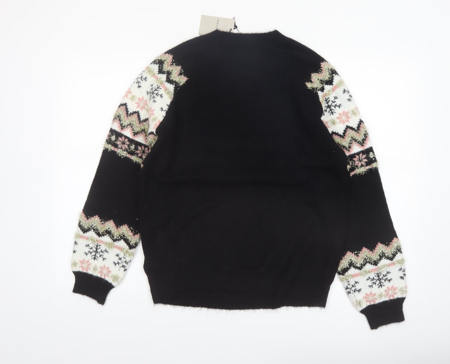 JD Williams Women’s Black Fair Isle Christmas Jumper Size 8/10