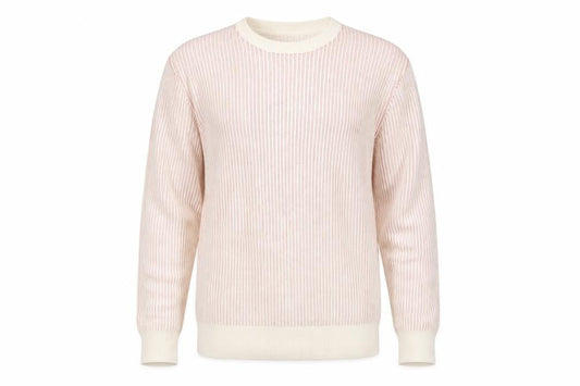 Hackett London Men's Beige Striped Cotton Crew Neck Jumper Size L