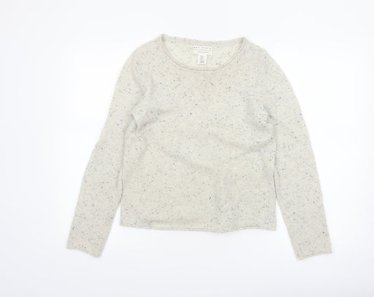 Max Studio Women's Ivory 100% Cashmere Long Sleeve Pullover Jumper Size S