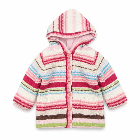 GAP Baby Multicoloured Striped Hooded Knit Cardigan 24 Months