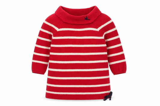 Marks & Spencer Per Una Red Striped Boat Neck Cotton Jumper Women’s Size 10