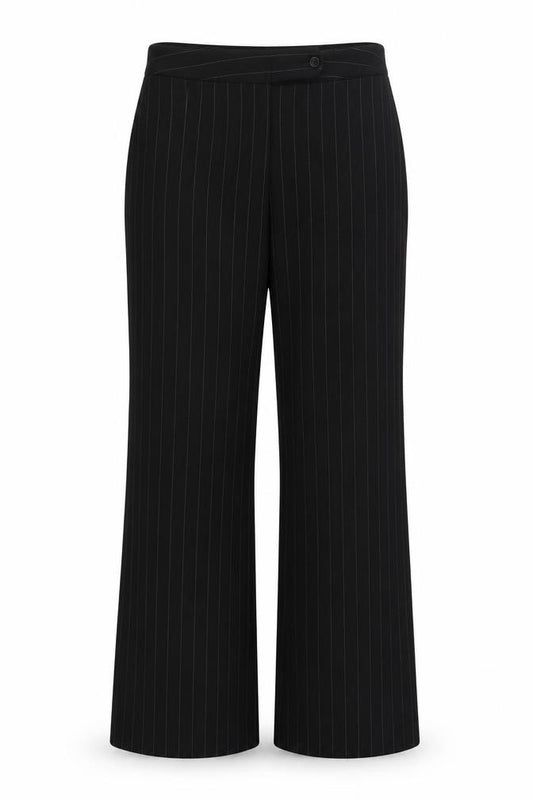 Dorothy Perkins Women’s Black Pinstripe Flared Dress Trousers Size 10