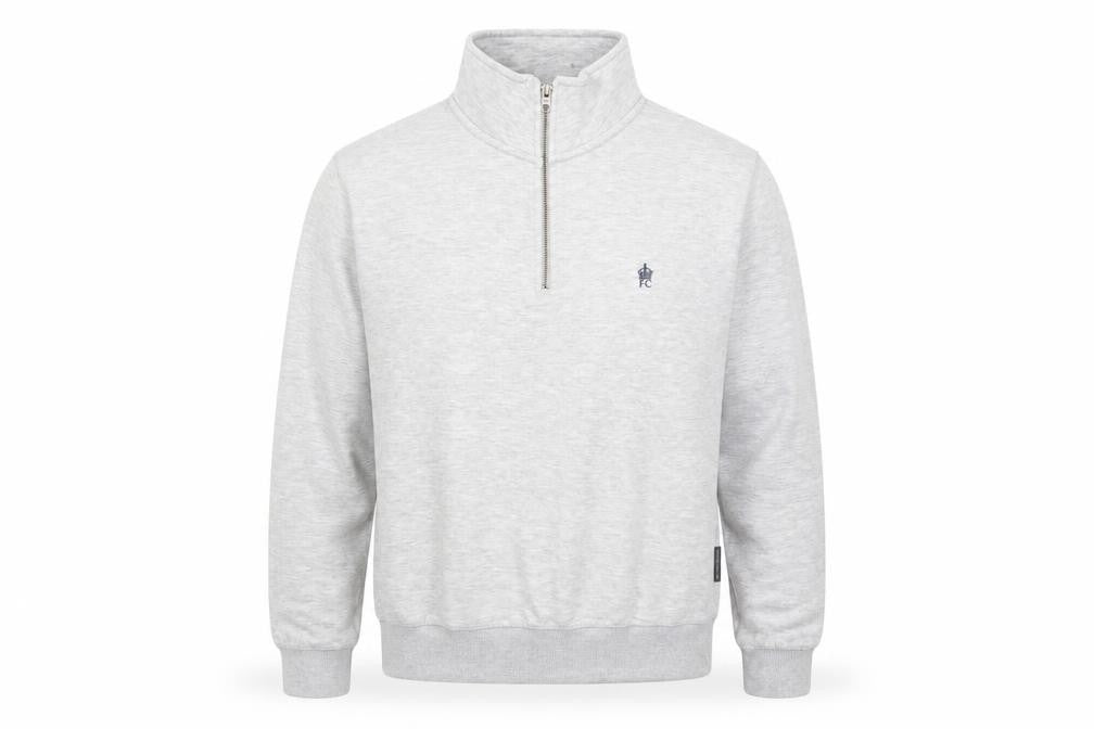 Front view of French Connection Men's Grey M 1/2 Zip Sweatshirt High Neck