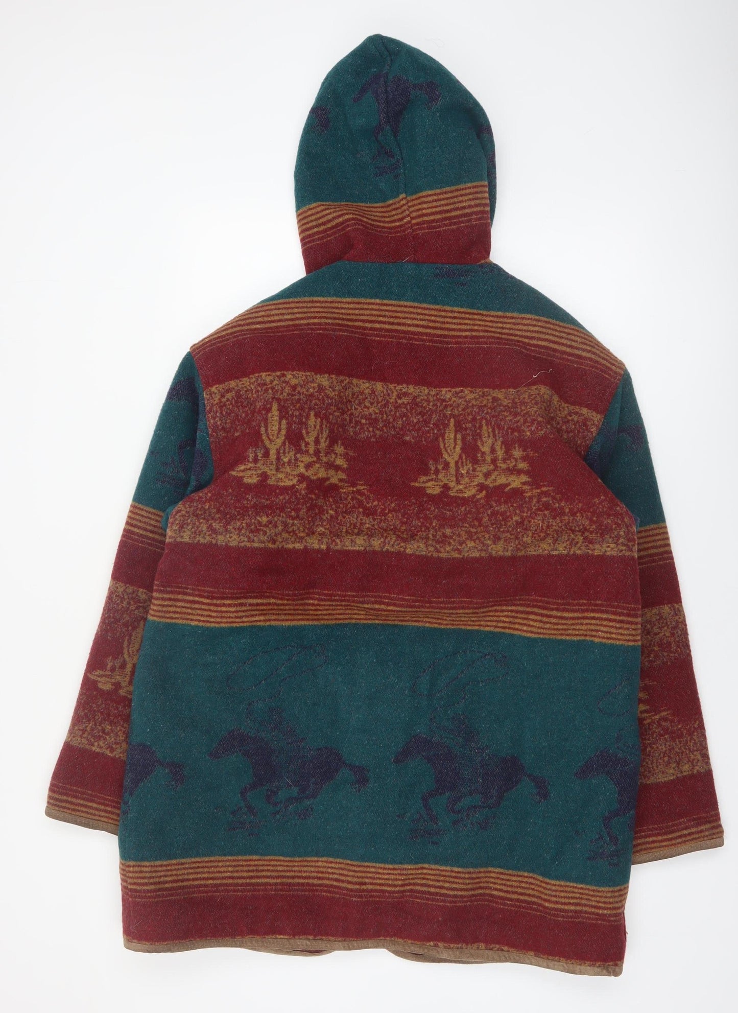 Sequence Womens Multicoloured Wool Blend Hooded Western Coat M