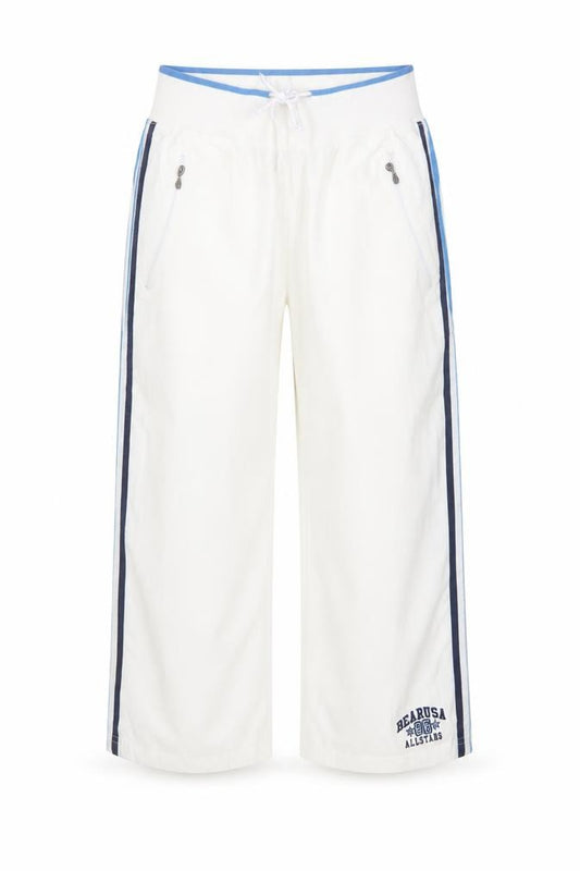Bear USA Womens White Jogger Trousers Size 12 Elastic Waist Sports Style