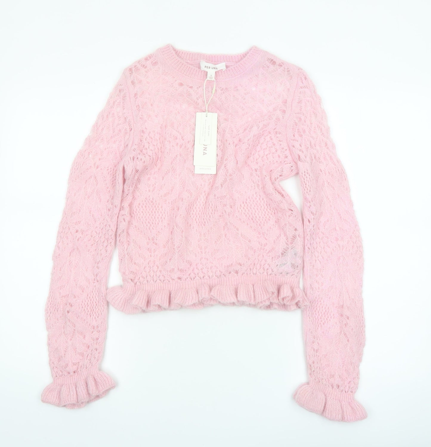Marks and Spencer Per Una Women Pink S Cable-Knit Jumper