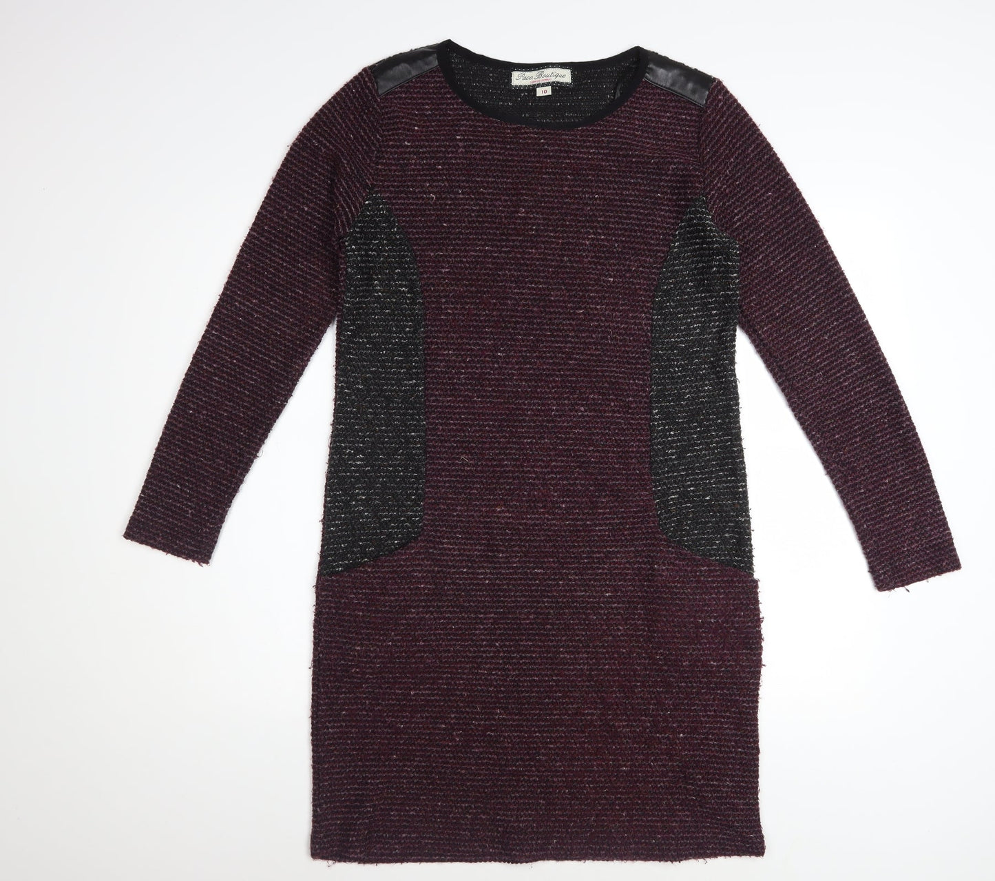 Paco Boutique Women's Purple Knit Shift Dress Size 10