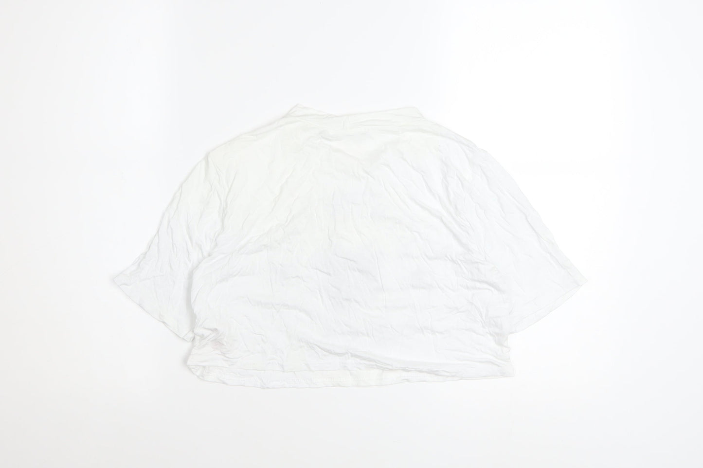 Boohoo Women's White Cropped USA Liberty T-Shirt Size 12