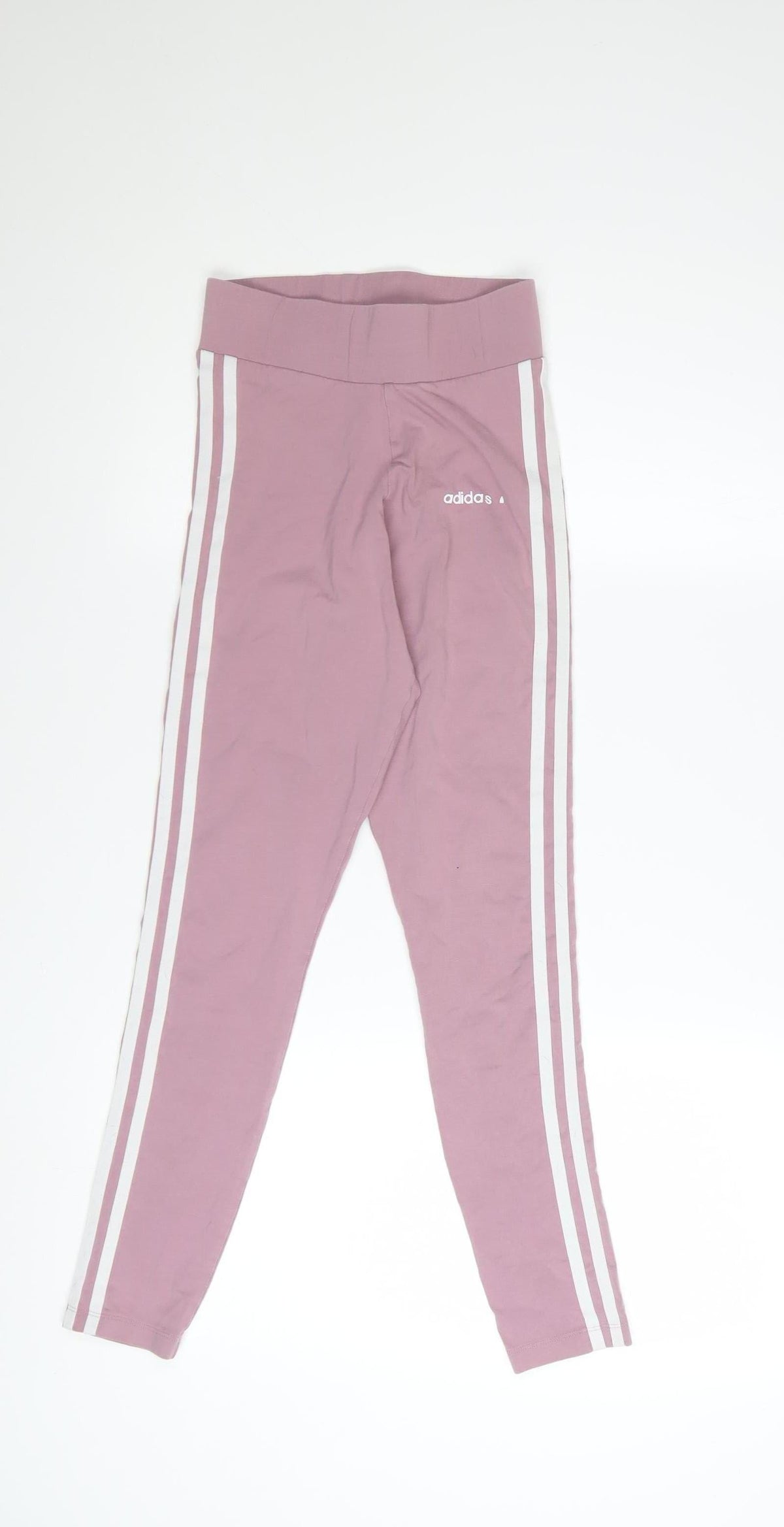 Additional front view of Adidas Women’s Pink Leggings XS Cotton Stretch Side Stripe