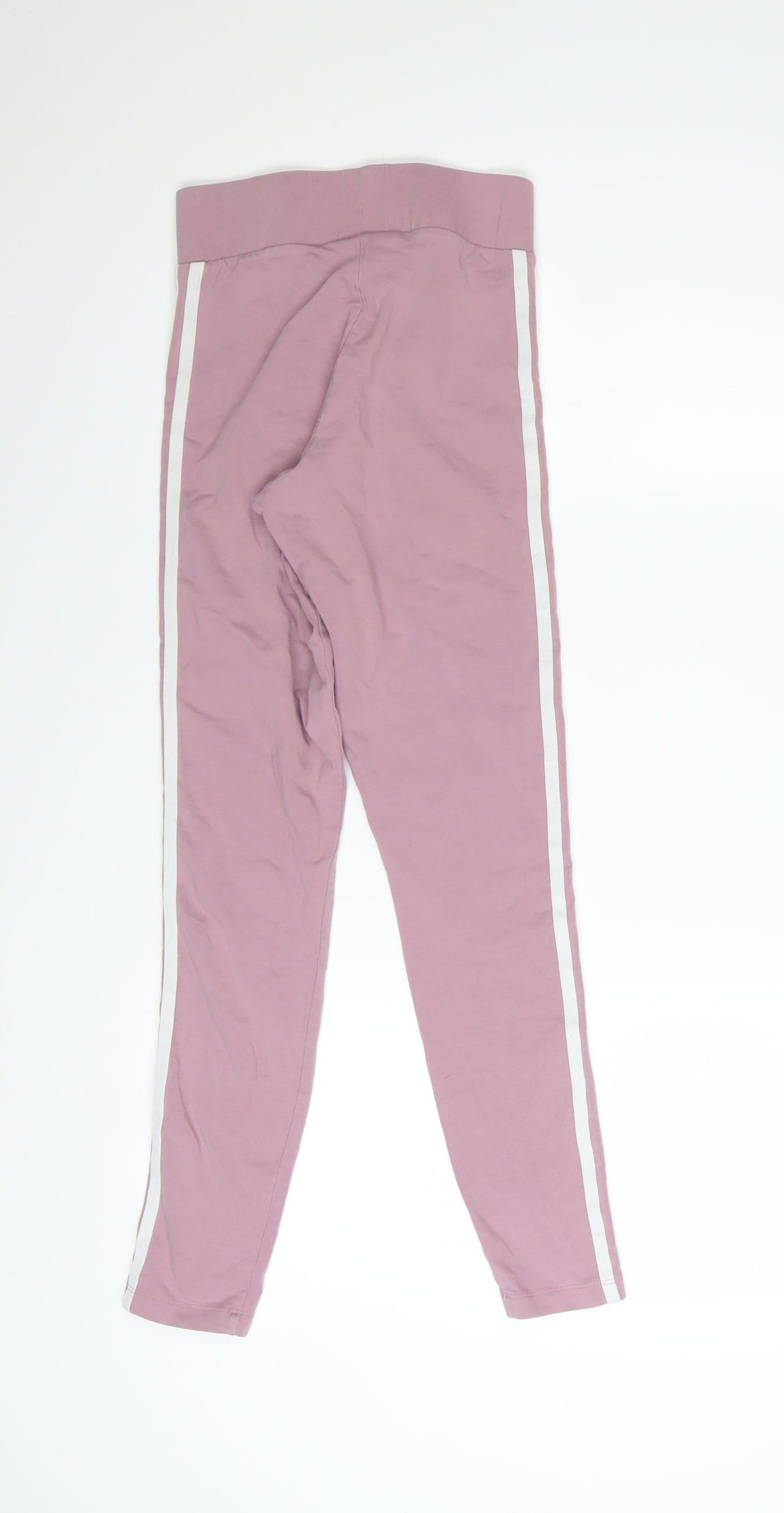 Close-up detail of Adidas Women’s Pink Leggings XS Cotton Stretch Side Stripe