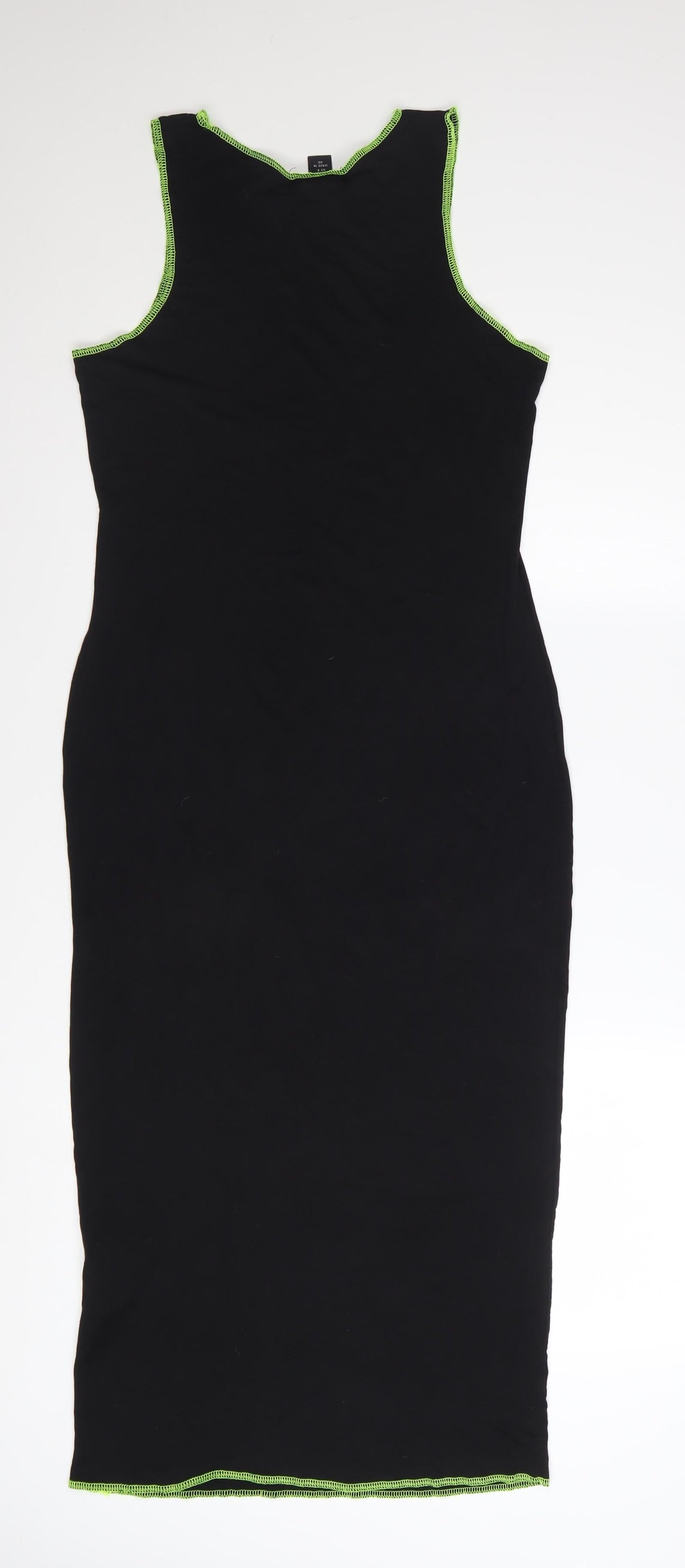 PrettyLittleThing Women Black Midi Bodycon Sleeveless Dress Size 12