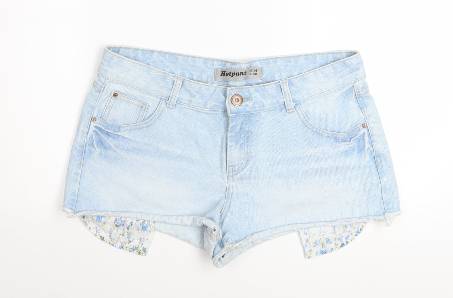New Look Women Blue Denim Hot Pants Shorts Size 14