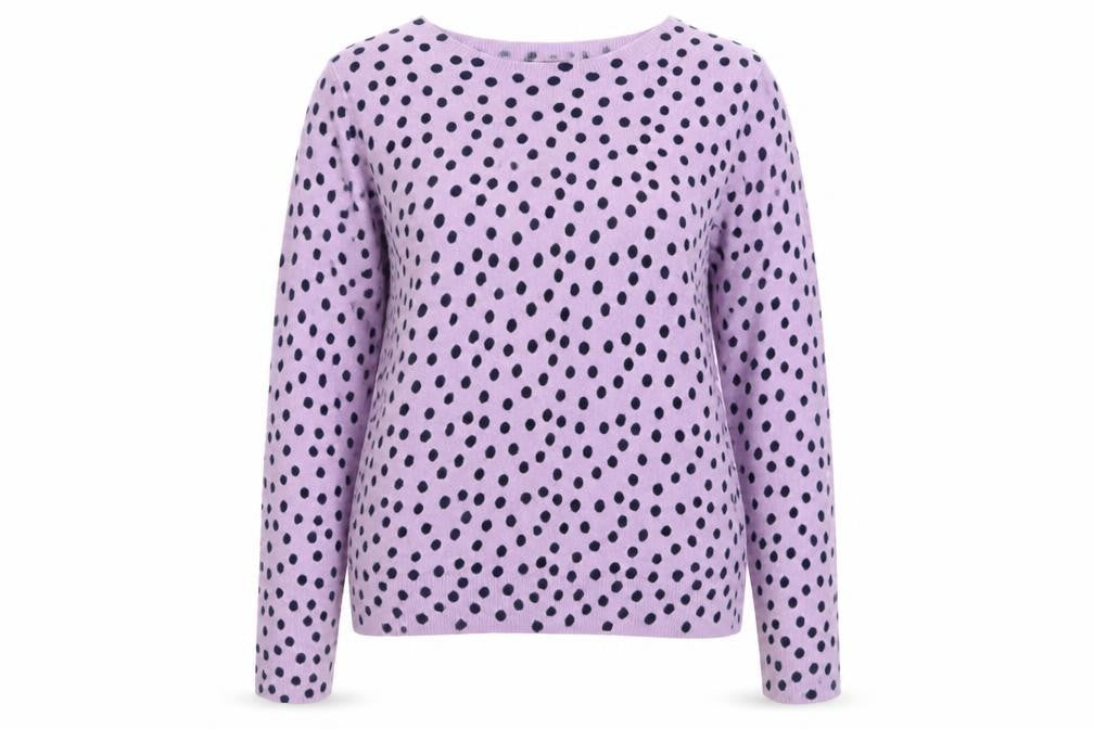 Marks & Spencer Women’s Lilac Polka Dot Jumper Size 14 Long Sleeve