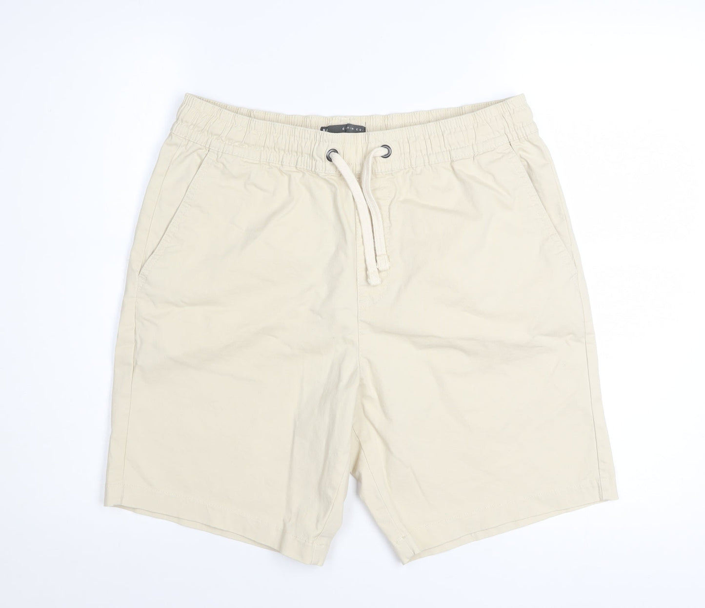 Denim Co. Men's Beige Chino Shorts M Relaxed Fit Drawstring Waist