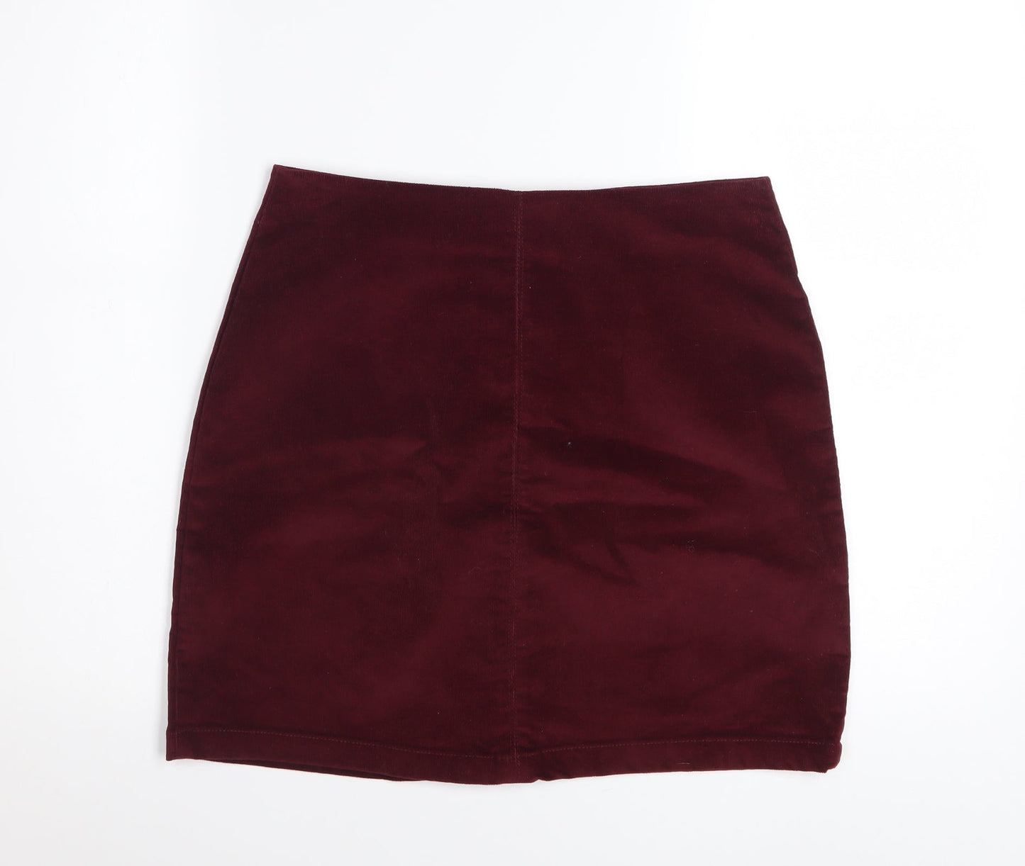 Papaya Women Red Corduroy Button Short Pencil Skirt Size 10