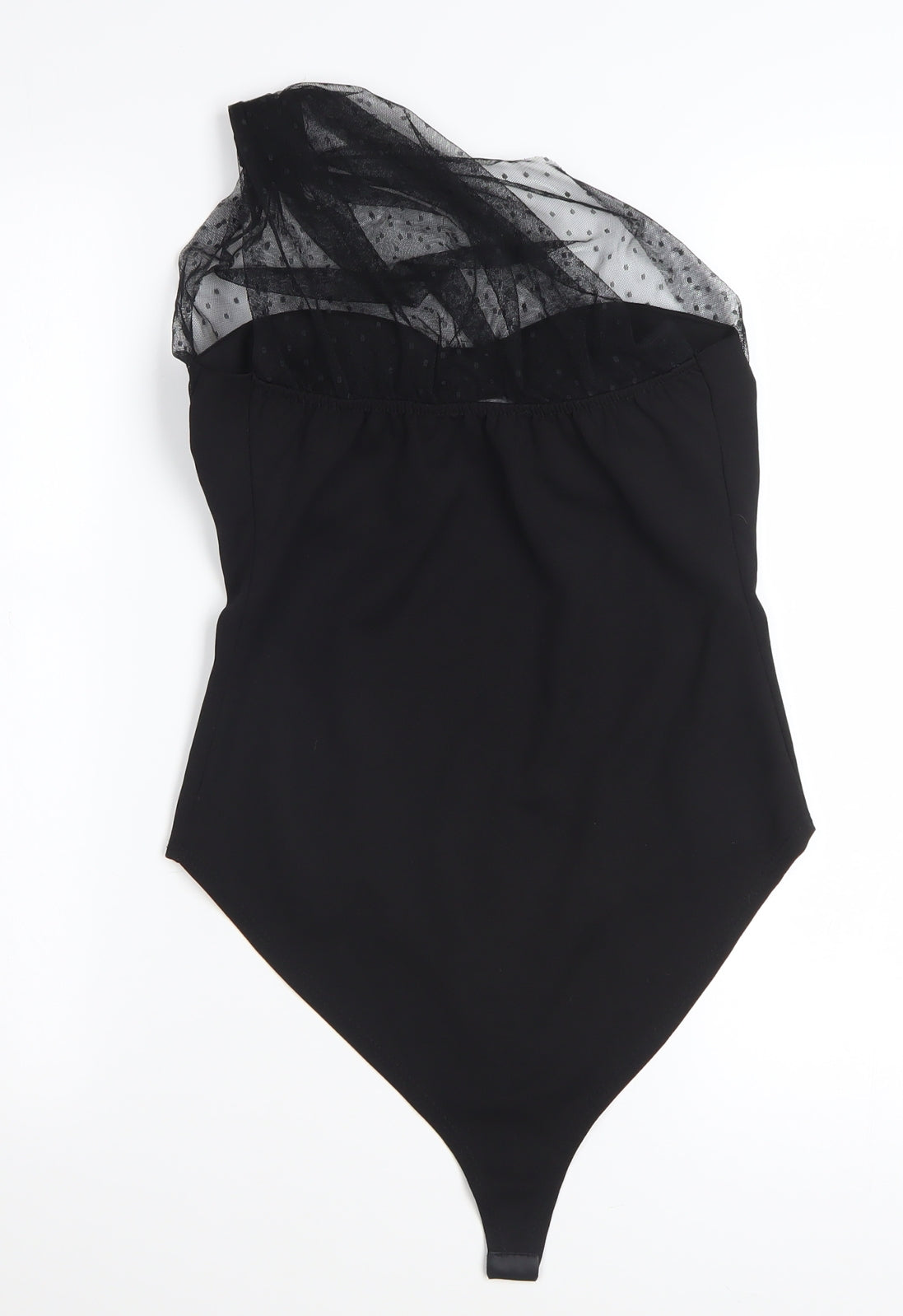 Rebellious Women's Black One Shoulder Mesh Bodysuit Size 10