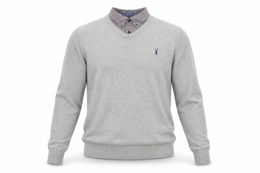 Next Men’s Grey V-Neck Cotton Pullover Jumper Size M