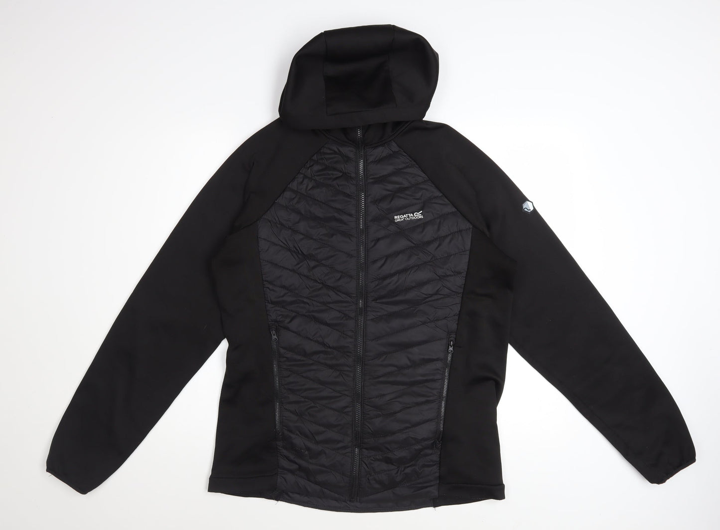 Regatta Men Black Softshell Hooded Jacket Size M Outdoor Hiking Coat