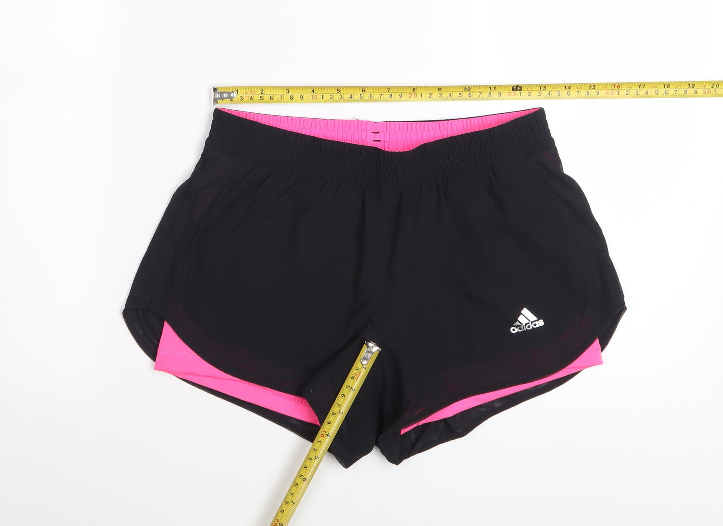 Adidas Women's Black & Pink Climalite Running Shorts S UK 8-10