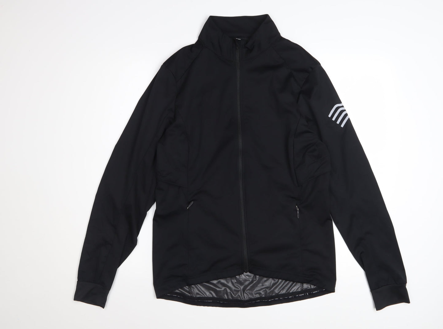 Crane Womens Black 12-14 Windbreaker Jacket with Reflective Trim