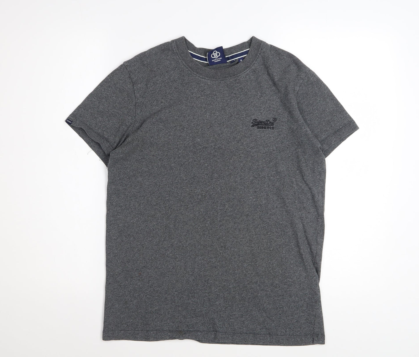 Superdry Men's Grey Cotton Crew Neck Short Sleeve T-Shirt Size S