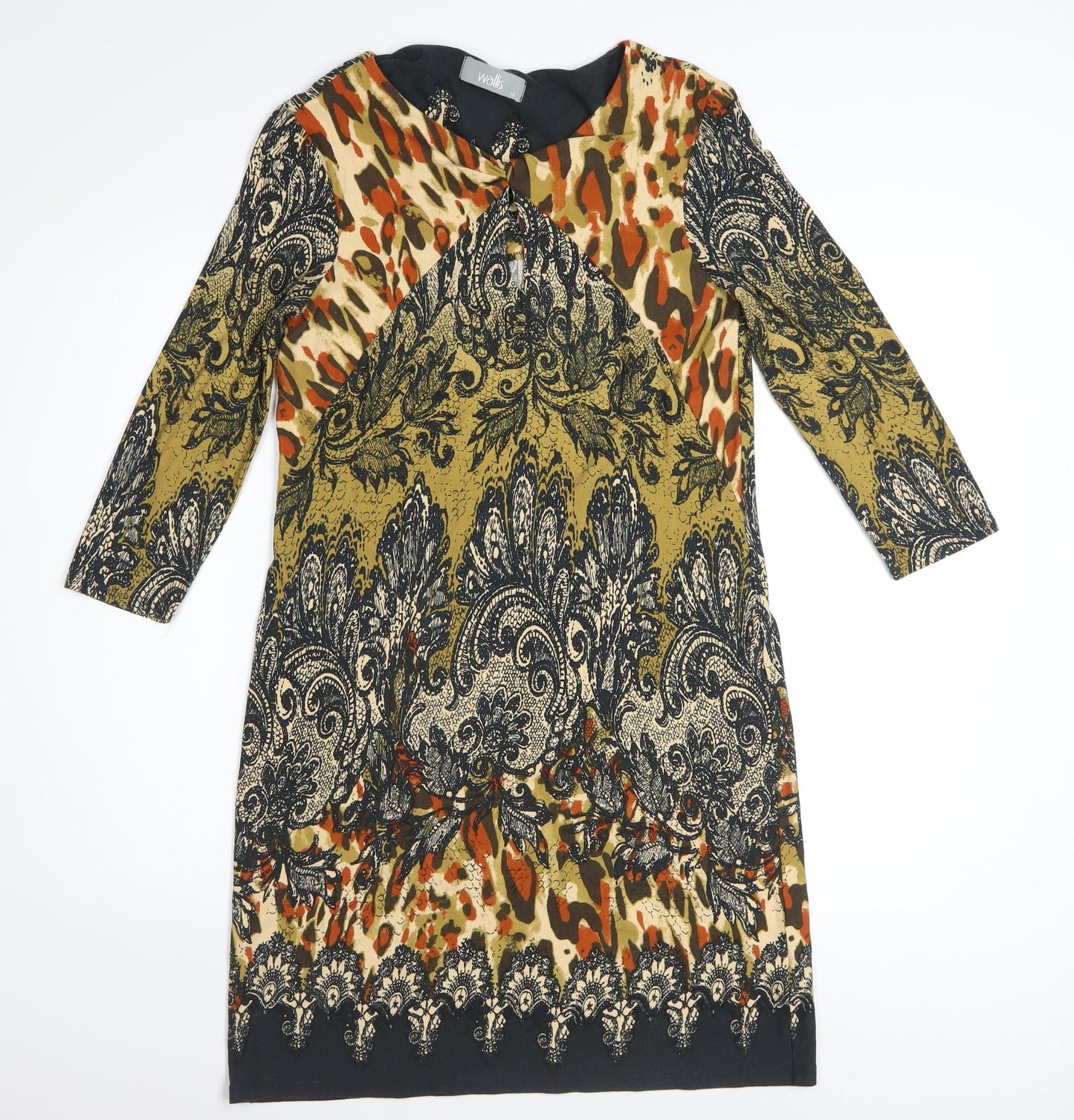 Wallis Women’s Multicoloured Paisley Animal Print Shift Dress Size 12